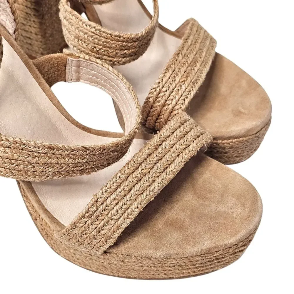 RAYE Akita Platform Sandals in Tan Size 9.5